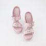 Alexander mcqueen Platform Sandaal van Porselein Leer Pink Dames - Thumbnail 3