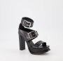 Alexander mcqueen Zwarte Sandalen met Pinafore Metaal Black Dames - Thumbnail 3