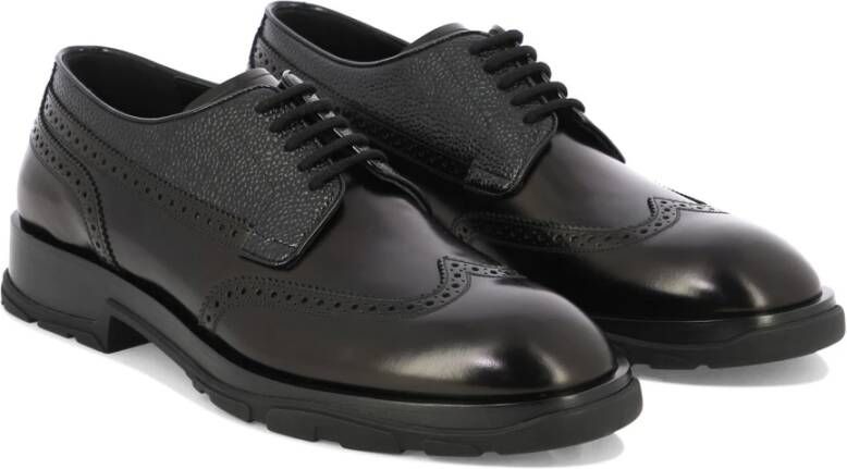 alexander mcqueen Gestructureerde Derby schoenen Black Heren