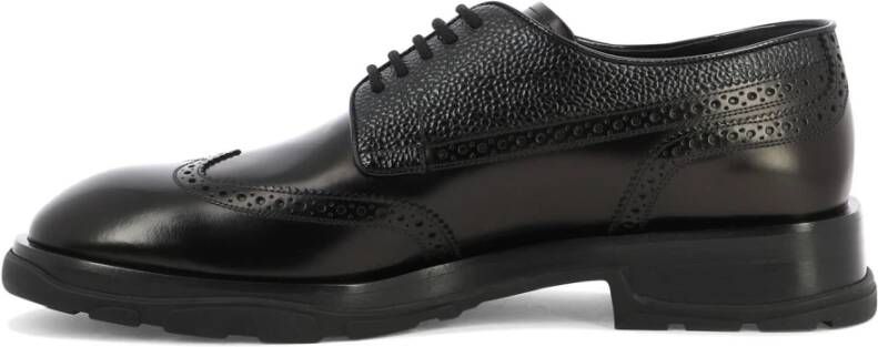 alexander mcqueen Gestructureerde Derby schoenen Black Heren