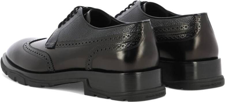 alexander mcqueen Gestructureerde Derby schoenen Black Heren