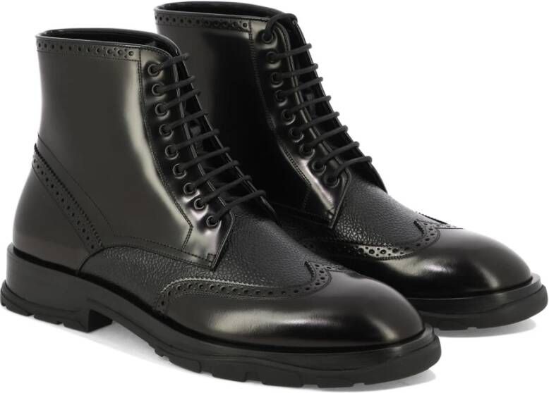 alexander mcqueen Gestructureerde veterschoenen Black Heren