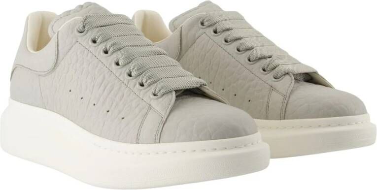 Alexander McQueen Grijze Leren Oversized Sneakers