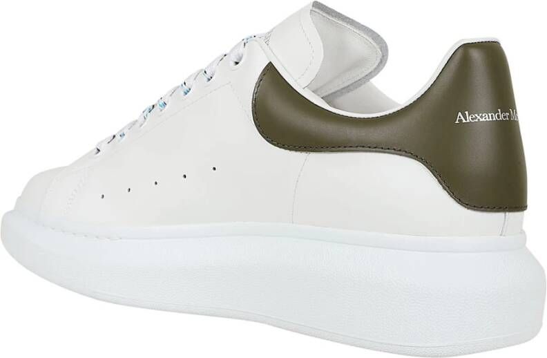 alexander mcqueen Groene Oversized Leren Sneakers White Heren