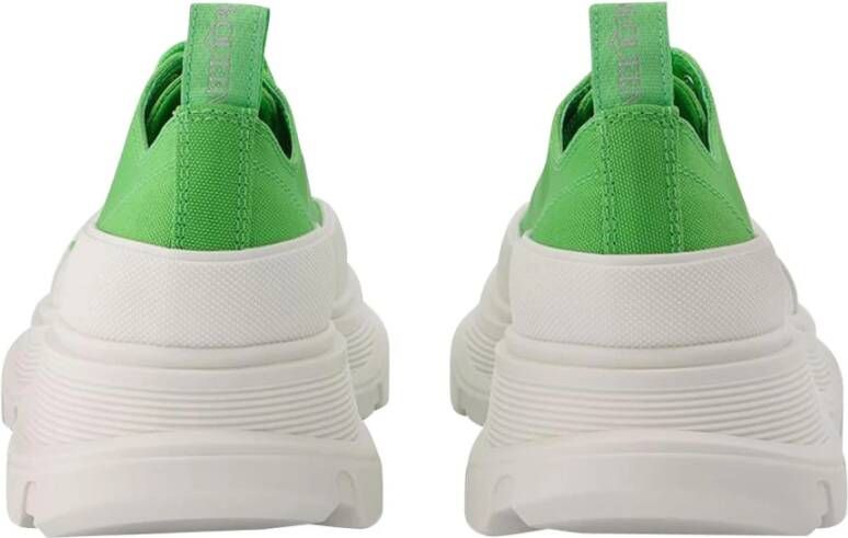 alexander mcqueen Groen Wit Leren Sneakers Groen Dames