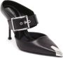 Alexander mcqueen Zwarte Leren Punk Muiltjes Black Dames - Thumbnail 2