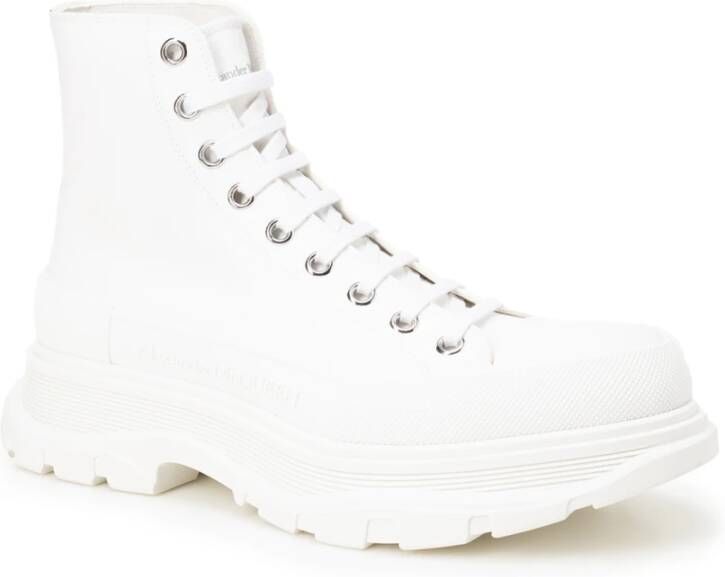 alexander mcqueen Veterschoenen van canvas met oversized rubberen zool Wit Heren