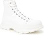 Alexander mcqueen Zwarte canvas enkellaarzen met oversized rubberen zool White - Thumbnail 7