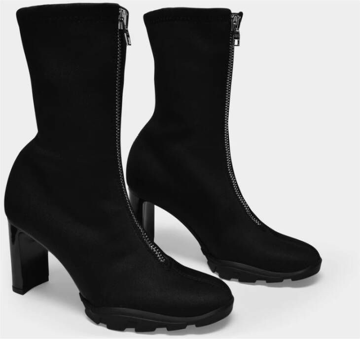 alexander mcqueen Scuba Soft Boots in Zwart Canvas Zwart Dames