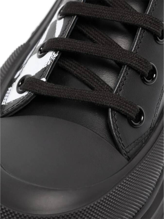 alexander mcqueen Zwarte Veterschoenen met Oversized Rubberen Zool Zwart Heren