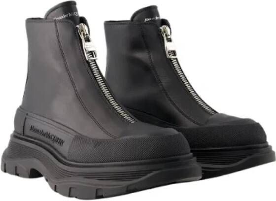 alexander mcqueen Leather boots Black Dames