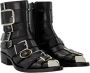 Alexander mcqueen Zwarte Leren Laarzen met Amandelvormige Neus Black Dames - Thumbnail 2