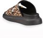 Alexander mcqueen Leopard Slides Black Dames - Thumbnail 3