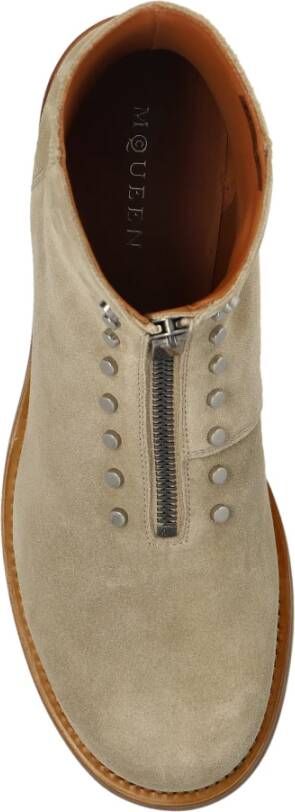 Alexander McQueen Leren enkellaarzen met studs