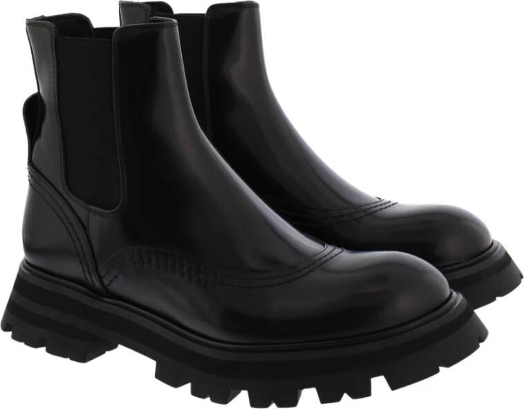 Alexander McQueen Leren laars met rubberen zool