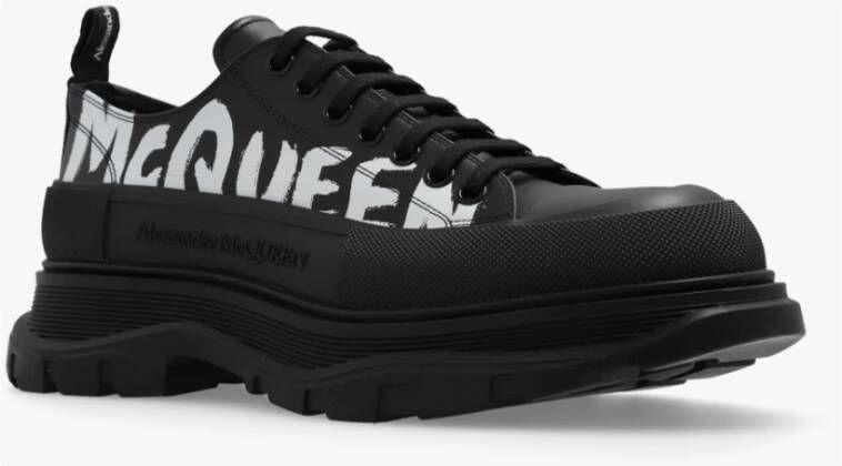 alexander mcqueen Leren platform sneakers Zwart Heren