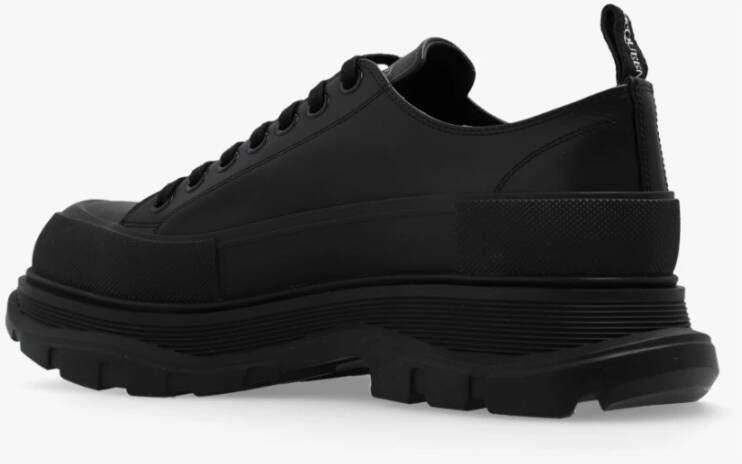 alexander mcqueen Leren platform sneakers Zwart Heren