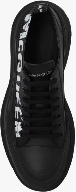 alexander mcqueen Leren platform sneakers Zwart Heren