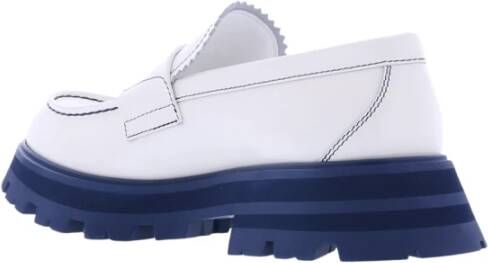 alexander mcqueen Leren Rubberen Zool Instapper White Dames