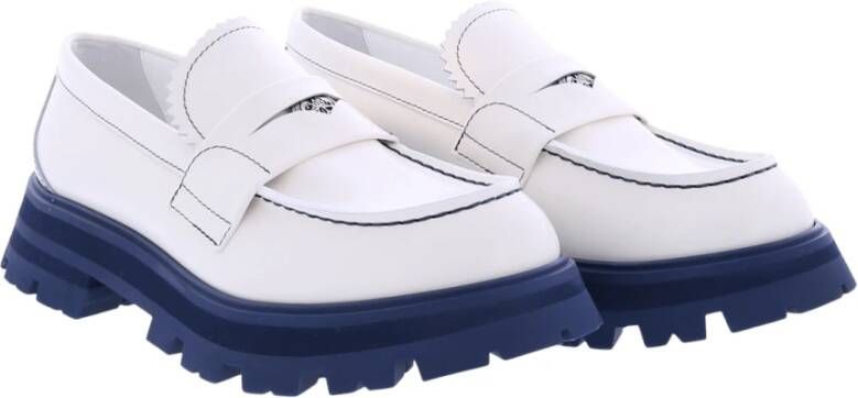 alexander mcqueen Leren Rubberen Zool Instapper White Dames