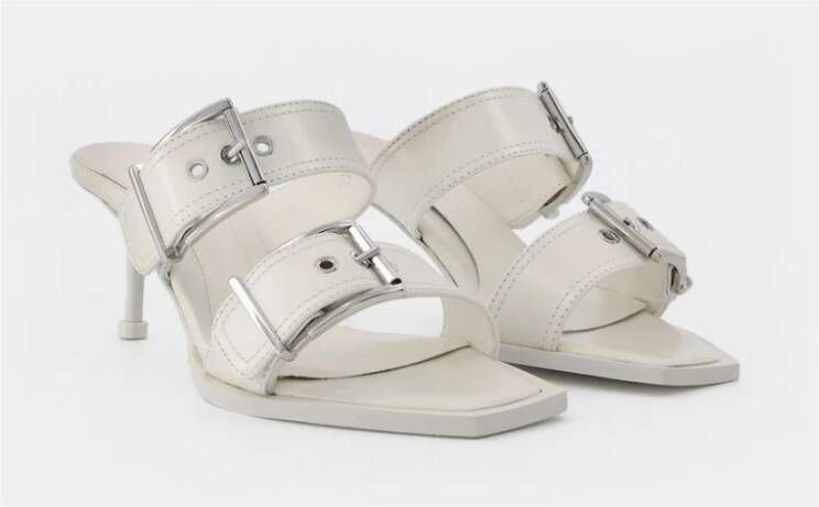 alexander mcqueen Leren hoge hak sandalen Wit Dames