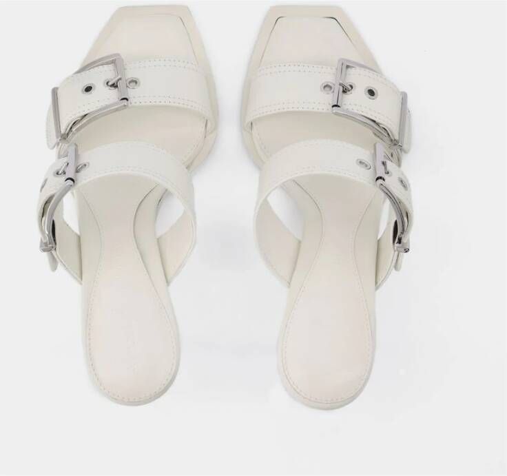 alexander mcqueen Leren hoge hak sandalen Wit Dames