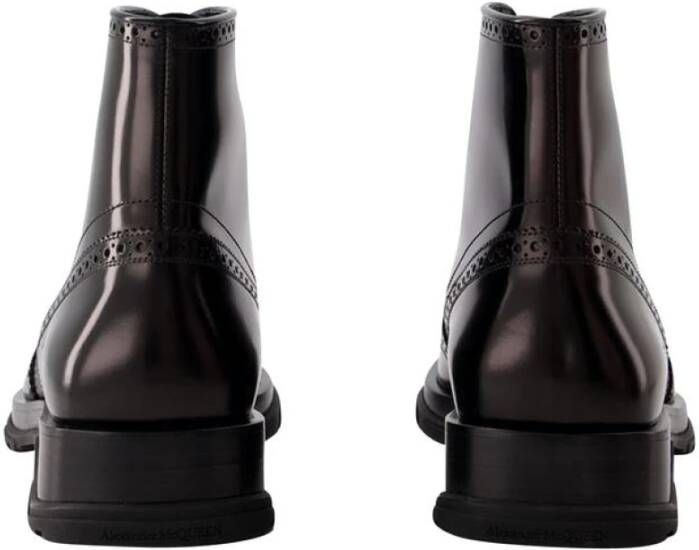 Alexander McQueen Luxe Leren Brogue Enkellaarzen