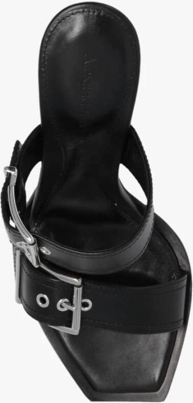 alexander mcqueen Zwarte hakmuiltjes met decoratieve bandjes Zwart Dames