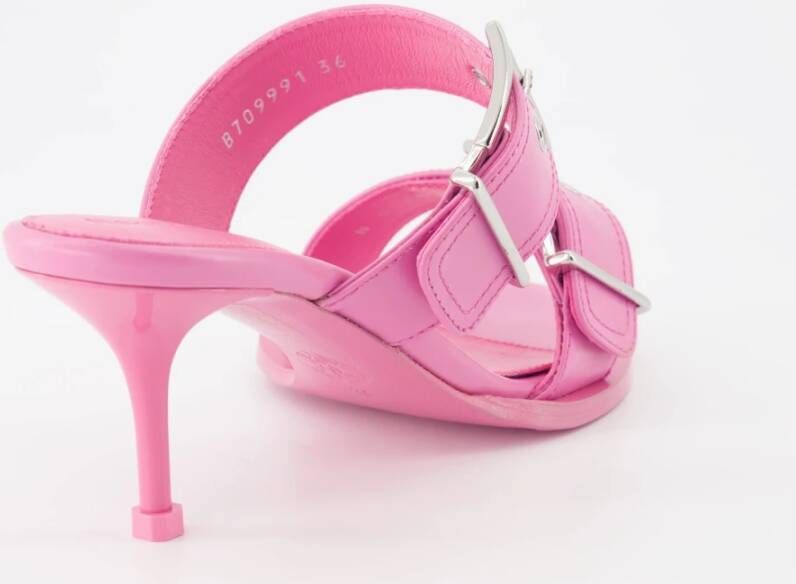 Alexander McQueen Muiltjes met dubbele banden in glad leer