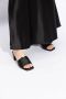 Alexander mcqueen Zwarte metallic leren platte sandalen Black Dames - Thumbnail 6