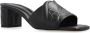 Alexander mcqueen Zwarte metallic leren platte sandalen Black Dames - Thumbnail 8