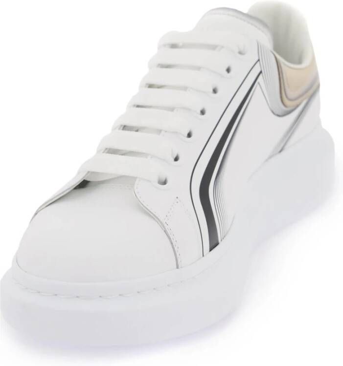 alexander mcqueen Oversize Curve Tech Leren Sneakers White Heren