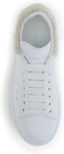 Alexander McQueen Oversize Leren Sneakers Wit Beige