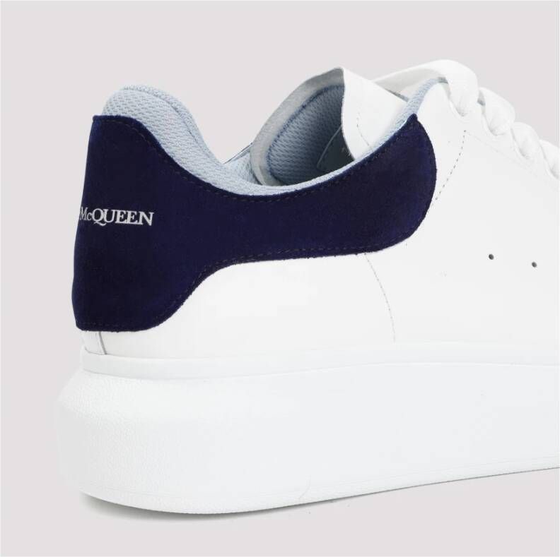 alexander mcqueen Oversized Leren Sneakers Wit Marineblauw White Heren