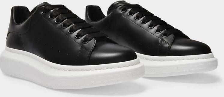 alexander mcqueen Oversized Sneakers in Black Leather and Black Heel Wit Heren