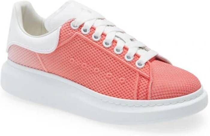 alexander mcqueen Oversized Sneakers met Lederen Detail Pink Heren