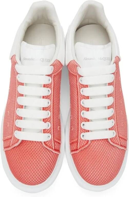 alexander mcqueen Oversized Sneakers met Lederen Detail Pink Heren