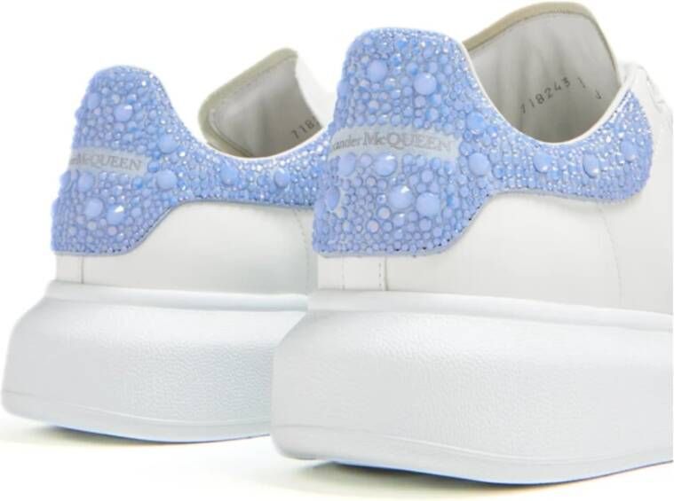 Alexander McQueen Oversized Sneakers Wit Blauw Strass