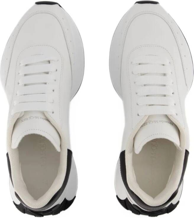 Alexander McQueen Oversized Sneakers Wit Zwart Leer