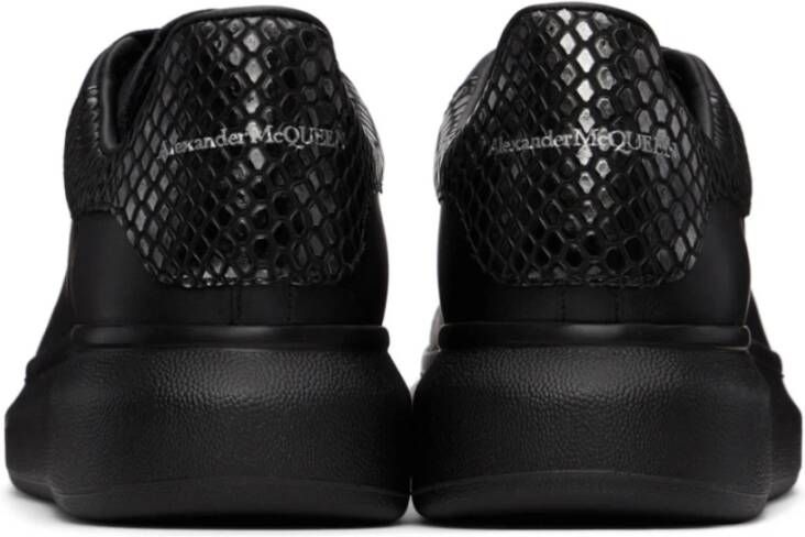 Alexander McQueen Oversized Sneakers Zwart Zilver Krokodil
