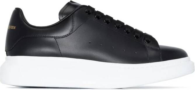 Alexander McQueen Oversized Zwart Wit Leren Sneakers