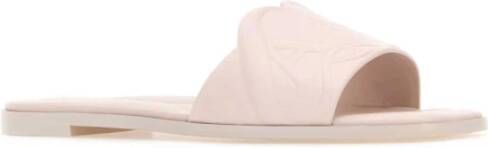 alexander mcqueen Pastelroze Leren Pantoffels Pink Dames