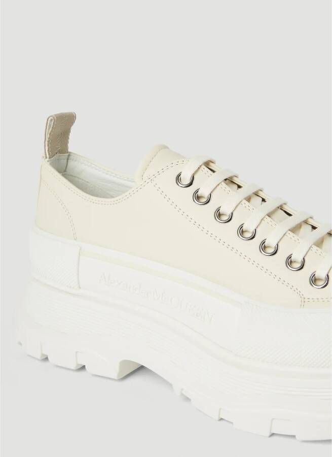 alexander mcqueen Platform Sneakers met Foliegestempeld Logo Wit Heren