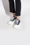 Alexander mcqueen Zwarte en witte katoenen sneakers Zwarte Canvas Lage Sneakers Zwarte Veterschoenen met Oversized Rubberen Zool Black Dames - Thumbnail 3