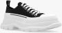 Alexander mcqueen Zwarte en witte katoenen sneakers Zwarte Canvas Lage Sneakers Zwarte Veterschoenen met Oversized Rubberen Zool Black Dames - Thumbnail 5