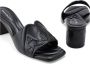 Alexander mcqueen Zwarte metallic leren platte sandalen Black Dames - Thumbnail 10