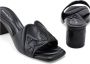 Alexander mcqueen Zwarte metallic leren platte sandalen Black Dames - Thumbnail 4