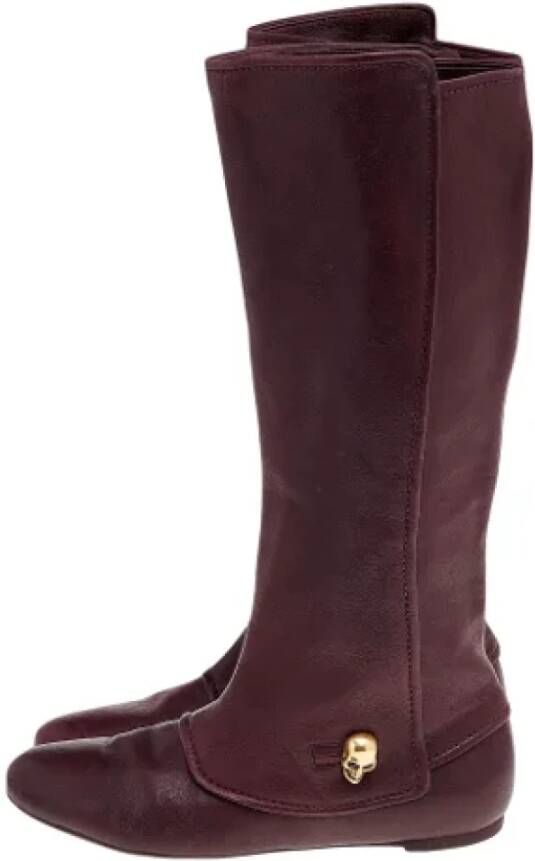 Alexander McQueen Pre-owned Leather boots Brown Dames