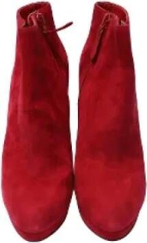 Alexander McQueen Pre-owned Leather boots Red Dames