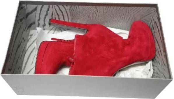 Alexander McQueen Pre-owned Leather boots Red Dames